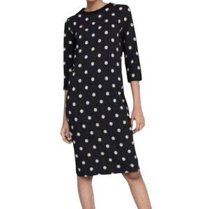 🖤 Zara Polka Dot Midi Dress – Black – Size S 🖤